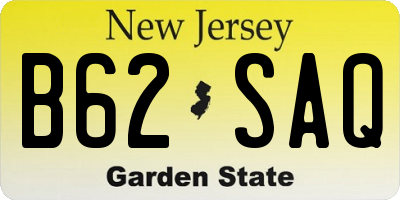 NJ license plate B62SAQ