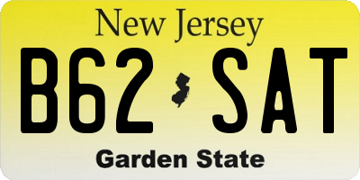 NJ license plate B62SAT