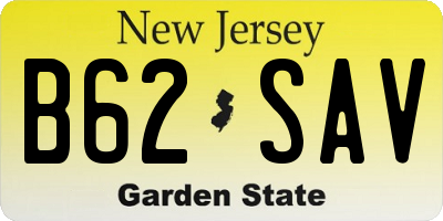 NJ license plate B62SAV