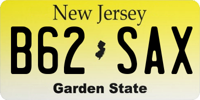 NJ license plate B62SAX