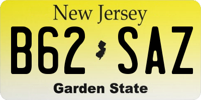 NJ license plate B62SAZ