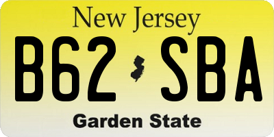 NJ license plate B62SBA