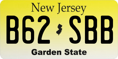 NJ license plate B62SBB