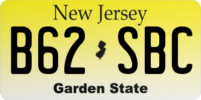 NJ license plate B62SBC