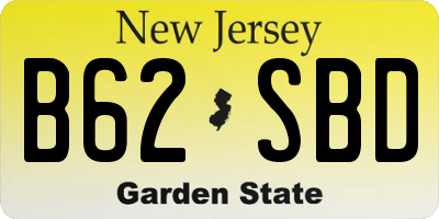 NJ license plate B62SBD