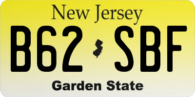 NJ license plate B62SBF