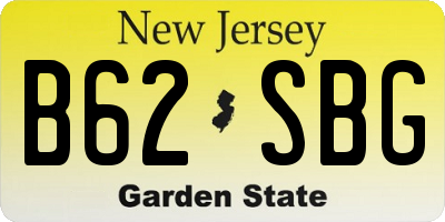NJ license plate B62SBG