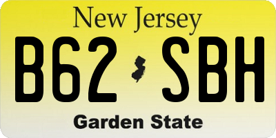 NJ license plate B62SBH