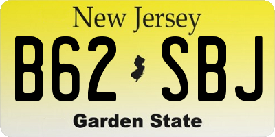 NJ license plate B62SBJ
