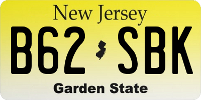NJ license plate B62SBK