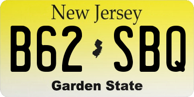 NJ license plate B62SBQ