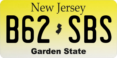 NJ license plate B62SBS