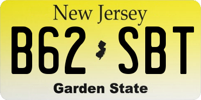 NJ license plate B62SBT