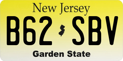 NJ license plate B62SBV