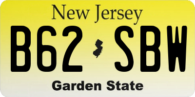 NJ license plate B62SBW