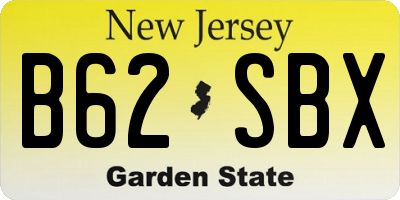 NJ license plate B62SBX
