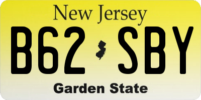 NJ license plate B62SBY