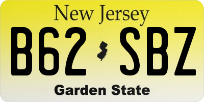 NJ license plate B62SBZ
