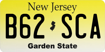 NJ license plate B62SCA
