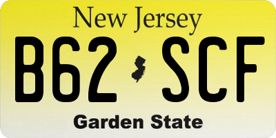 NJ license plate B62SCF