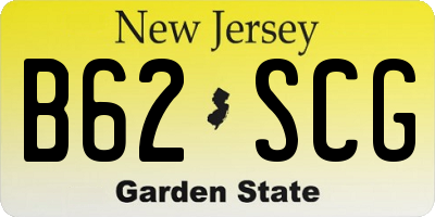 NJ license plate B62SCG