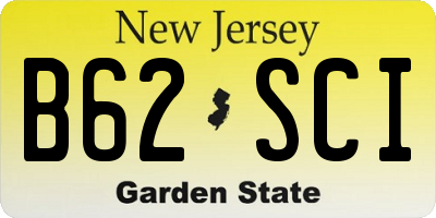 NJ license plate B62SCI