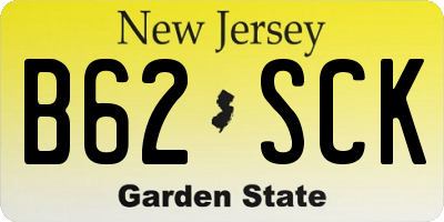 NJ license plate B62SCK
