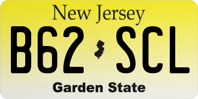 NJ license plate B62SCL