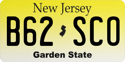 NJ license plate B62SCO