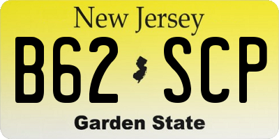 NJ license plate B62SCP