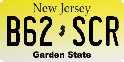 NJ license plate B62SCR