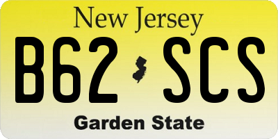 NJ license plate B62SCS