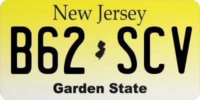 NJ license plate B62SCV