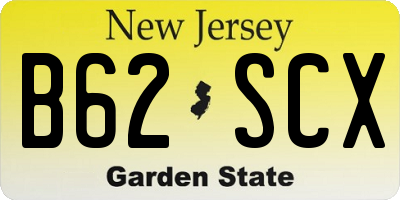 NJ license plate B62SCX