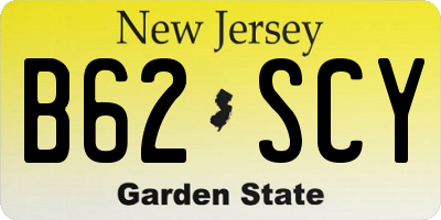 NJ license plate B62SCY