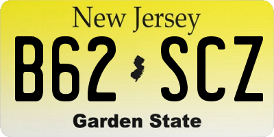 NJ license plate B62SCZ