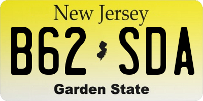 NJ license plate B62SDA