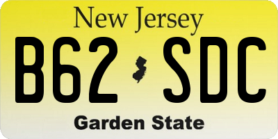 NJ license plate B62SDC