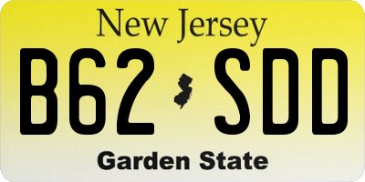 NJ license plate B62SDD