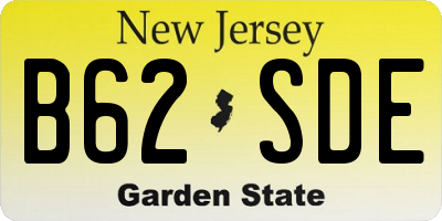 NJ license plate B62SDE