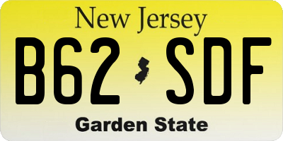 NJ license plate B62SDF