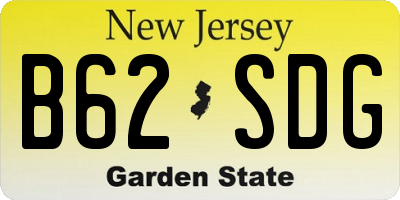 NJ license plate B62SDG