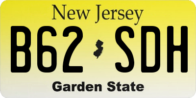 NJ license plate B62SDH