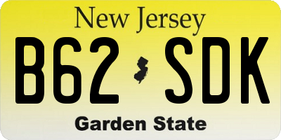 NJ license plate B62SDK