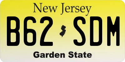 NJ license plate B62SDM