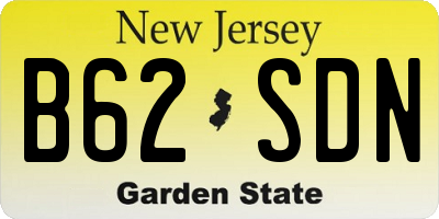 NJ license plate B62SDN