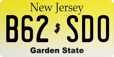NJ license plate B62SDO
