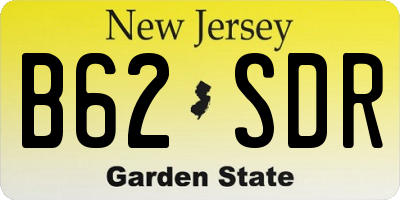 NJ license plate B62SDR