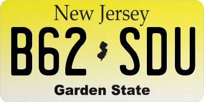 NJ license plate B62SDU