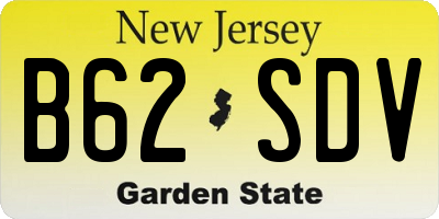 NJ license plate B62SDV